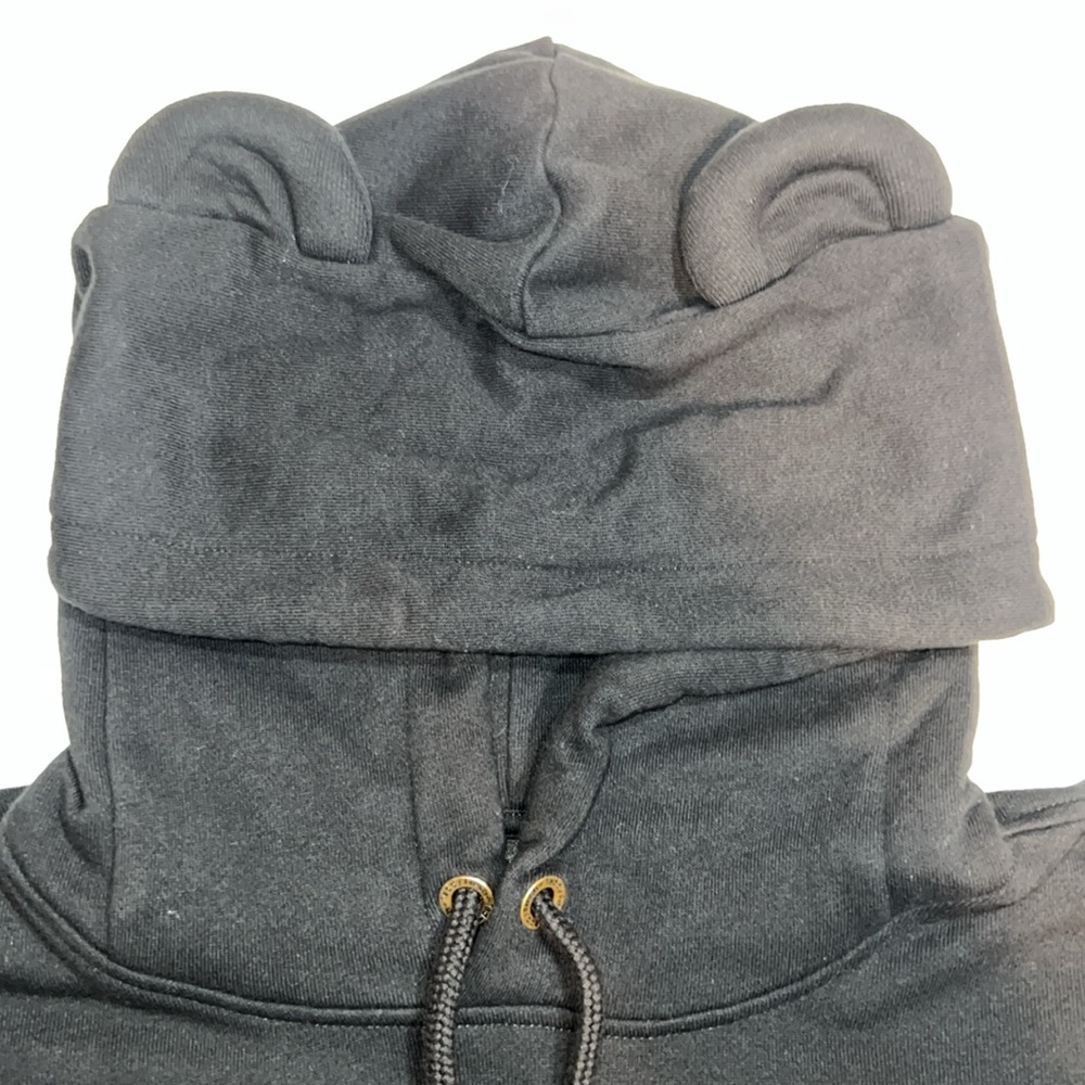 Teddy Fresh Classic Bear Ears Unisex Hoodie Black Size Medium - Picture 4 of 7
